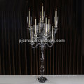 Candelabros de cristal altos de la venta caliente 9 brazos soporte cristalino del candelero con los colgantes de lujo